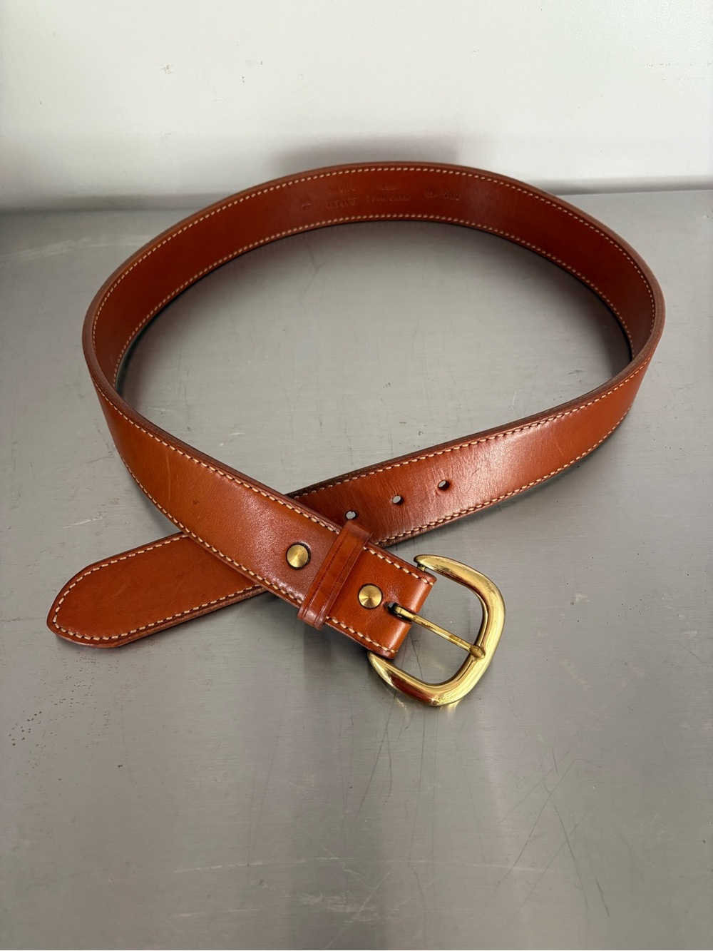 Galco SB5 made in USA thick leather belt real brass buckle 40